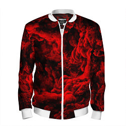 Бомбер мужской Красный дым Red Smoke Красные облака, цвет: 3D-белый
