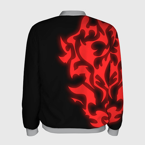 Мужской бомбер КРАСНЫЙ ЩИТ ПРОКЛЯТЫЙ / 3D-Меланж – фото 2