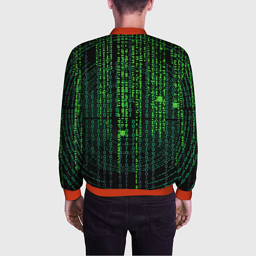 Мужской бомбер Бинарная матрица / 3D-Красный – фото 4