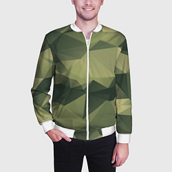Бомбер мужской 3д полигоны - камуфляж, цвет: 3D-белый — фото 2