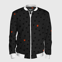 Бомбер мужской Love Death and Robots black pattern, цвет: 3D-белый