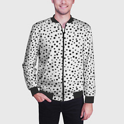 Бомбер мужской Горошек На Белом Фоне, цвет: 3D-черный — фото 2