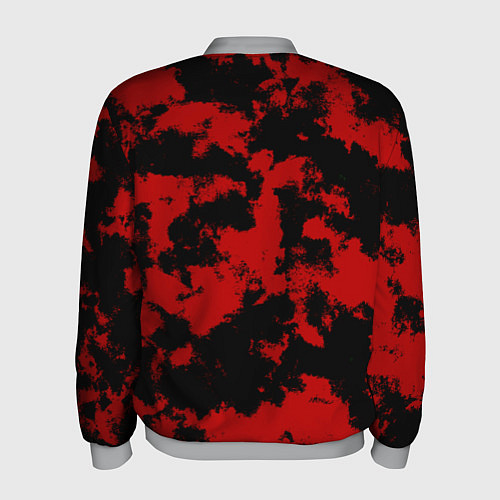 Мужской бомбер Черно-красная абстракция / 3D-Меланж – фото 2