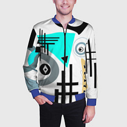 Бомбер мужской Абстрактный современный дизайн, цвет: 3D-синий — фото 2