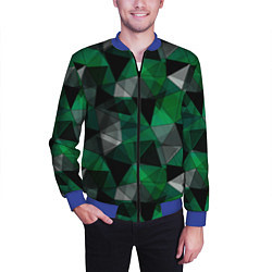 Бомбер мужской Зеленый, серый и черный геометрический, цвет: 3D-синий — фото 2