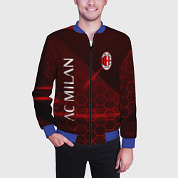 Бомбер мужской Ac milan Соты, цвет: 3D-синий — фото 2
