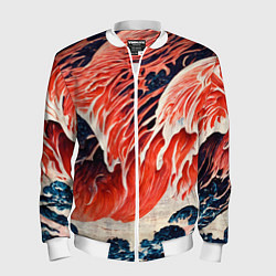 Мужской бомбер Великая красная волна