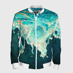 Бомбер мужской Поток воды, цвет: 3D-белый