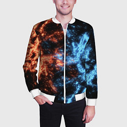 Бомбер мужской Fire and Water Огонь и вода, цвет: 3D-белый — фото 2