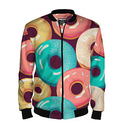 Бомбер мужской Пончики и только пончики, цвет: 3D-черный