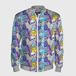 Бомбер мужской Череп и солнце, цвет: 3D-меланж
