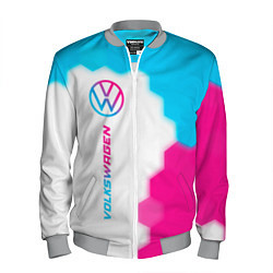 Мужской бомбер Volkswagen neon gradient style: по-вертикали