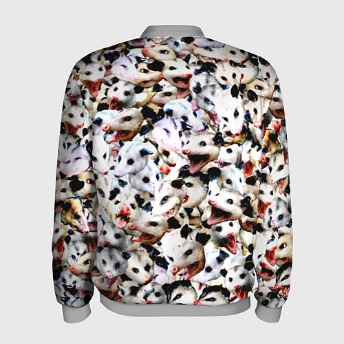 Мужской бомбер Опоссумы / 3D-Меланж – фото 2