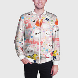 Бомбер мужской Skzoo Jinniret pattern cartoon avatar, цвет: 3D-белый — фото 2