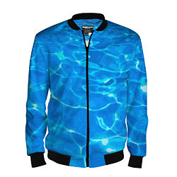 Бомбер мужской Абстрактные волны бассейна - текстура, цвет: 3D-черный
