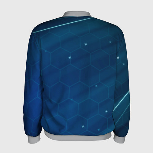 Мужской бомбер Real madrid голубая абстракция / 3D-Меланж – фото 2