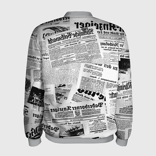 Мужской бомбер Газетный коллаж / 3D-Меланж – фото 2