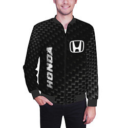 Бомбер мужской Honda карбоновый фон, цвет: 3D-черный — фото 2