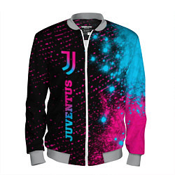 Мужской бомбер Juventus - neon gradient: по-вертикали