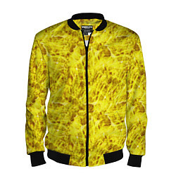 Бомбер мужской Жёлтый лёд - текстура, цвет: 3D-черный