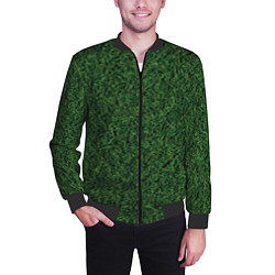 Бомбер мужской Зеленая камуфляжная трава, цвет: 3D-черный — фото 2