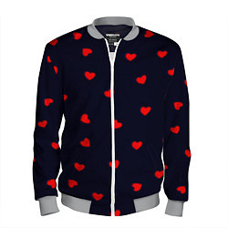 Бомбер мужской Сердечки, цвет: 3D-меланж