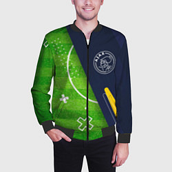 Бомбер мужской Ajax football field, цвет: 3D-черный — фото 2