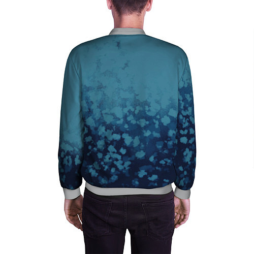 Мужской бомбер Абстракция синий / 3D-Меланж – фото 4
