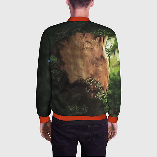 Мужской бомбер Дерево с лицом мем Мудрое дерево / 3D-Красный – фото 4