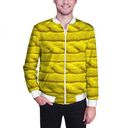 Бомбер мужской Жёлтый свитер - Осень-Зима 2028, цвет: 3D-белый — фото 2