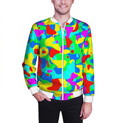 Бомбер мужской Форма маляра - кляксы, цвет: 3D-белый — фото 2