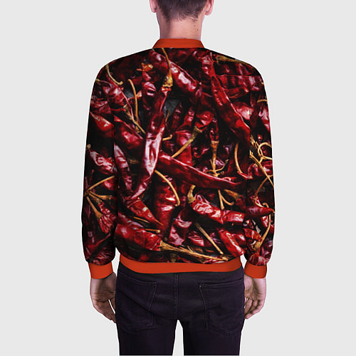 Мужской бомбер Перчики чили / 3D-Красный – фото 4