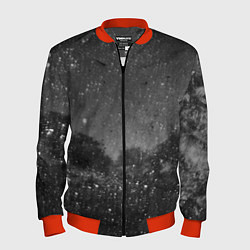 Мужской бомбер Абстрактная тьма и следы белой краски