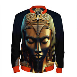 Бомбер мужской Нейросеть - золотая статуя египетской царицы, цвет: 3D-красный
