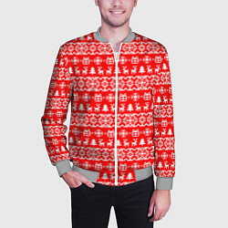 Бомбер мужской New Years winter pattern, цвет: 3D-меланж — фото 2