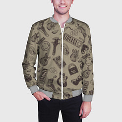 Бомбер мужской Nirvana crash guitar beige, цвет: 3D-меланж — фото 2