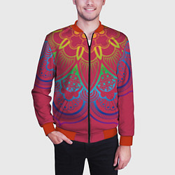 Бомбер мужской Viva magenta mandala, цвет: 3D-красный — фото 2