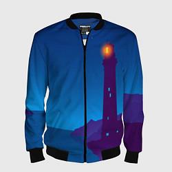 Бомбер мужской Маяк в ночи, цвет: 3D-черный