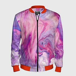 Бомбер мужской Разлитая смешанная краска, цвет: 3D-красный