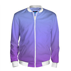 Бомбер мужской Фиолетовый градиент, цвет: 3D-белый