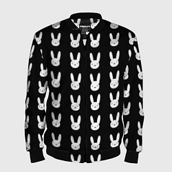 Бомбер мужской Bunny pattern black, цвет: 3D-черный