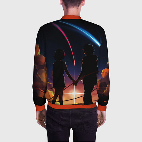 Мужской бомбер Мицуха Миямидзу / 3D-Красный – фото 4