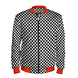 Бомбер мужской Шахматная клетка иллюзия, цвет: 3D-красный