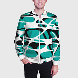 Бомбер мужской Абстрактный узор из сетчатых прожилок, цвет: 3D-белый — фото 2