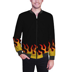 Бомбер мужской Горящее пламя, цвет: 3D-черный — фото 2