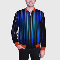 Бомбер мужской Neon line stripes, цвет: 3D-красный — фото 2