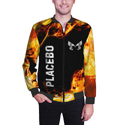 Бомбер мужской Placebo и пылающий огонь, цвет: 3D-черный — фото 2