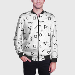 Бомбер мужской Разные геометрические фигуры, цвет: 3D-черный — фото 2