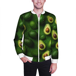 Бомбер мужской Сочная текстура из авокадо, цвет: 3D-белый — фото 2