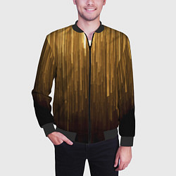 Бомбер мужской Золотистые полосы свисают, цвет: 3D-черный — фото 2
